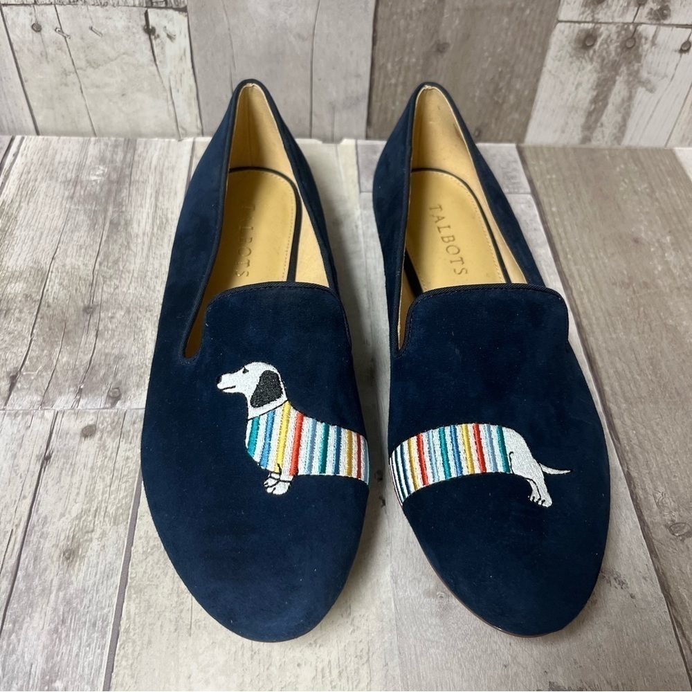 NWOB Talbots Ryan Embroidered Suede Loafers Size 8.5